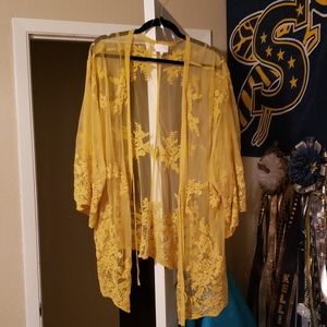 Entro yellow lace cardigan